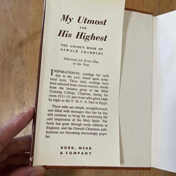 1963 MY UTMOST FOR HIS HIGHEST by Oswald Chambers Dodd Mead HC DJ - Picture 5 of 7